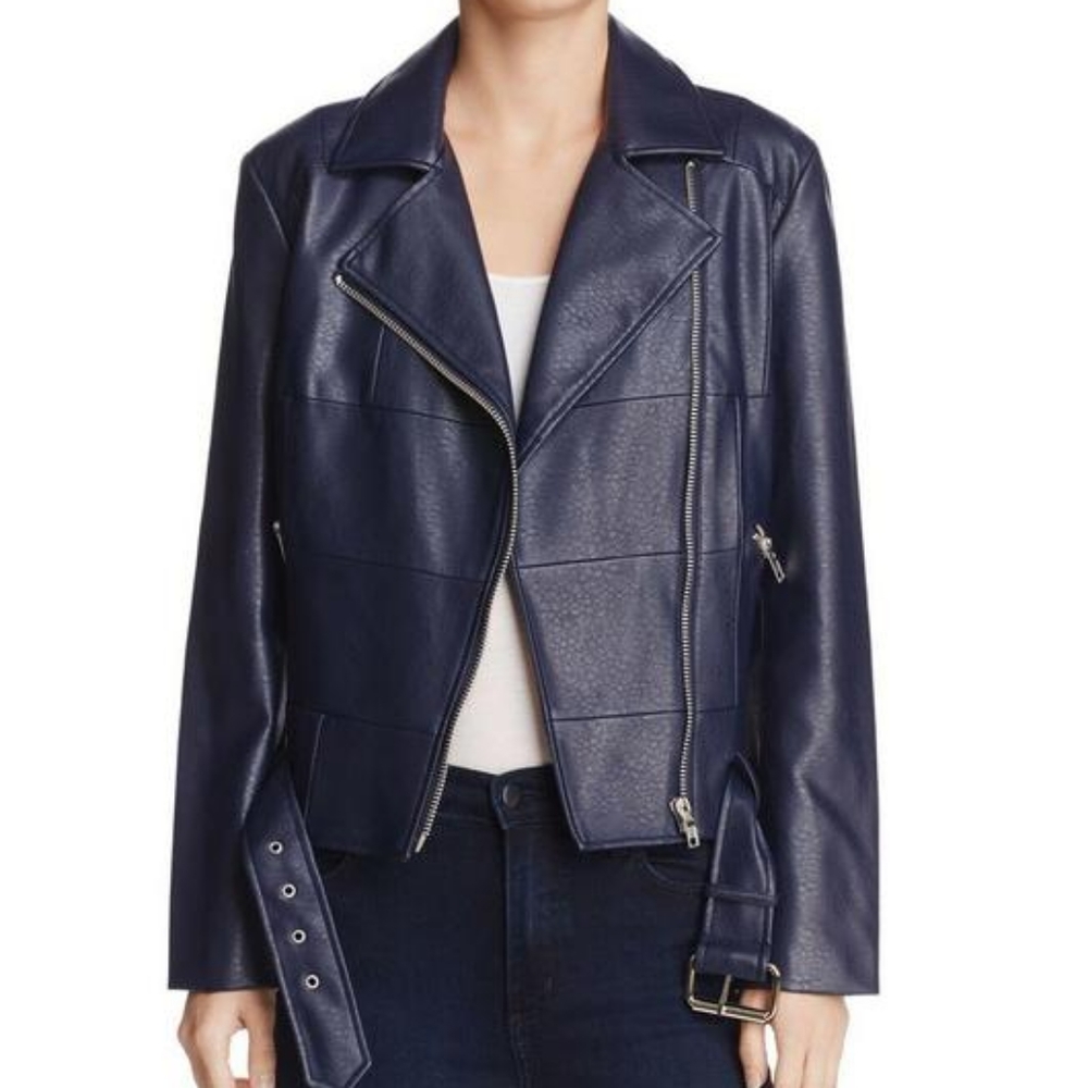 BB Dakota Blue Leather Jacket